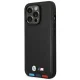 Apple iPhone 14 Pro 6,1\" BMW Leather Stamp Tricolor Case Cover (Bmhcp14l22ptdk), Black