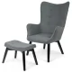 Sofotel Norse Lounge Chair with Footstool, Grey