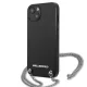 Karl Lagerfeld Leather Textured and Chain Case for iPhone 13 mini, Black