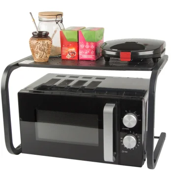 Microwave Oven Stand and Kitchen Shelf, Black