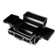 Aluminum Cosmetic Case CA34B Silver-Black