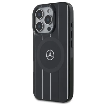 Mercedes iPhone 16 Pro Case Double Layer Crossed Lines MagSafe, Black