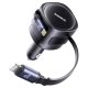 Auto Lādētājs Baseus Enjoyment Max 60W ar Izvelkamiem Kabeļiem - Melns | Phone Car Charger