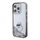 Apple iPhone 15 Pro Max 6.7\" Karl Lagerfeld Liquid Glitter Choupette Case Cover, Transparent