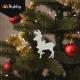 Ruhhy Christmas Tree Ornaments - Reindeer, 9 pcs, White with Glitter
