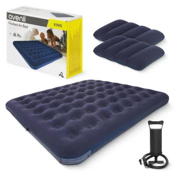 Avenli Double Inflatable Air Mattress 203 x 183 x 22 cm with Pump and Pillows
