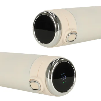 Thermal Mug with Mouthpiece and LED Display, 350ml, Beige