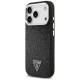Guess Glitter Triangle Logo MagSafe Case for iPhone 17 Pro, Black