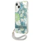 Guess Case for iPhone 13 mini Flower Strap Green