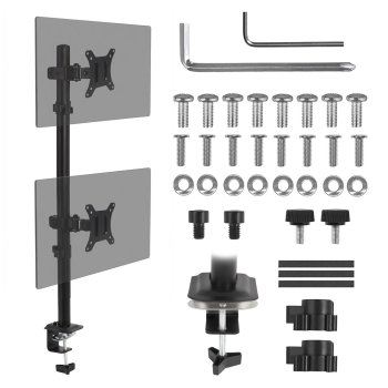 Maclean MC-966 Dual Monitor Desk Mount, 13-27", 9kg, VESA 100x100