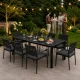 Multigarden Garden Table, 180x90 cm, 8-Seater, Black