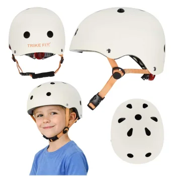 Kids Bike Helmet Trike Fix with LED, Size S (48-54 cm), Beige