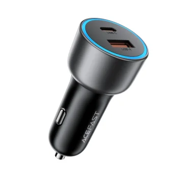Car Charger Acefast B21 75W, USB-C + USB-A, Black
