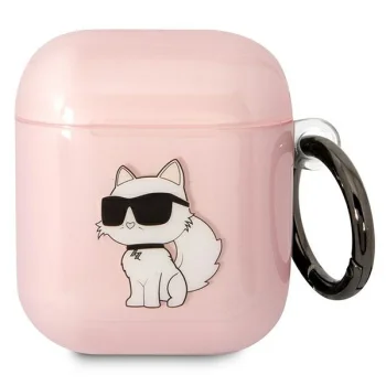 Karl Lagerfeld Ikonik Choupette Case for AirPods 1 / 2, Pink