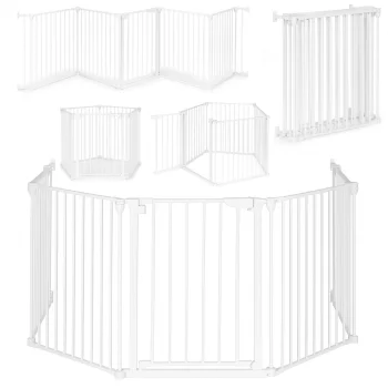 Ecotoys Safety Gate / Playpen for Children and Pets, 5 Panels, 60 cm, White