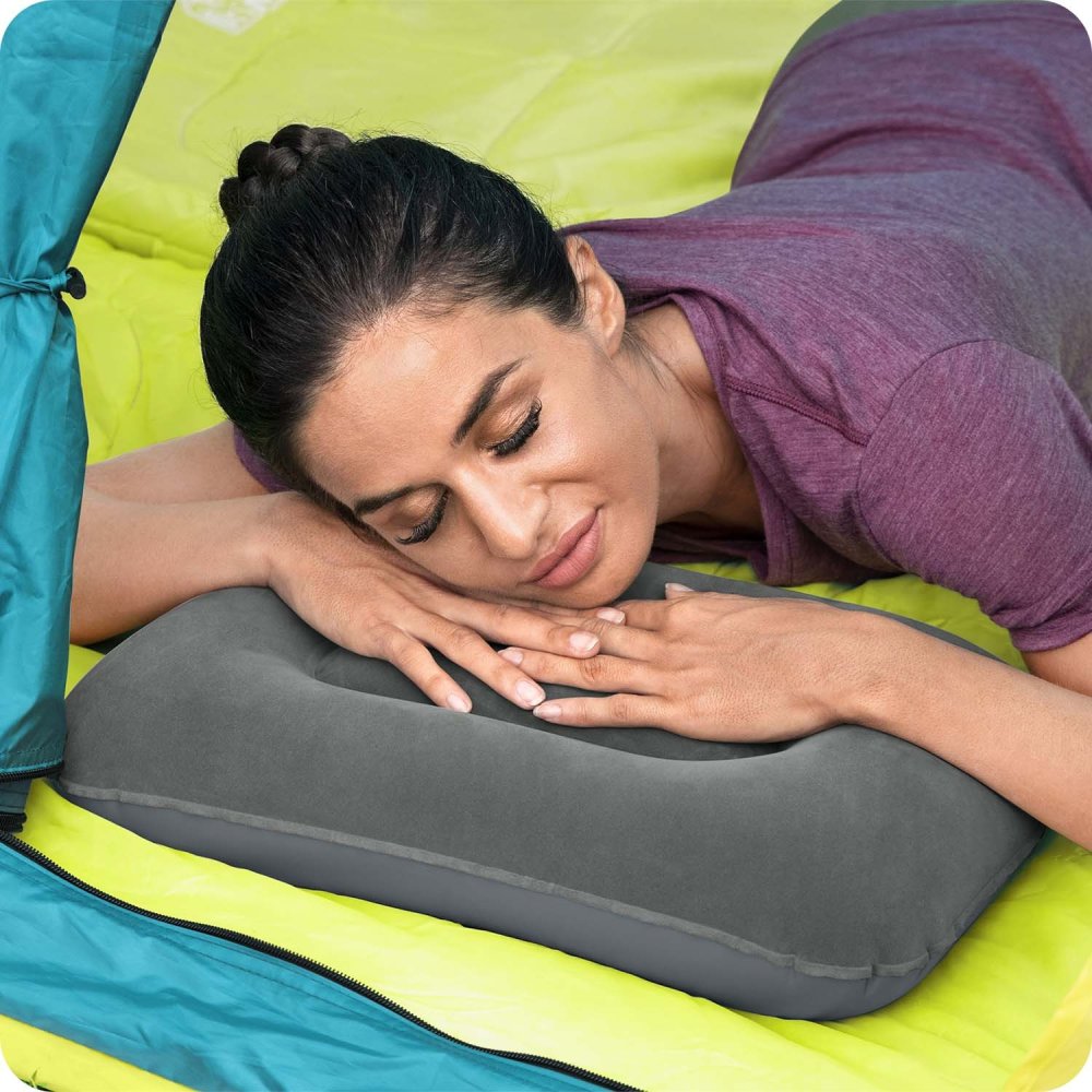 Inflatable Camping Pillow for Travel Bestway 67121, 16.5 x 10 in, navy blue (2)