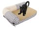 Cat bed with scratching surface, size S, assorted patterns