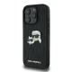 Karl Lagerfeld iPhone 16 Pro Case Monogram Karl & Choupette Head Pin, Black