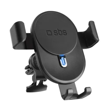 Sbs TESUPWIR10CLIPSTG Car Phone Holder with 10W Wireless Charger, Black