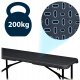 Plonos Black Folding Garden Outdoor Catering Furniture Set: Table 180 cm + 2 Benches