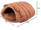 Plush pet bed cocoon for dogs and cats, brown