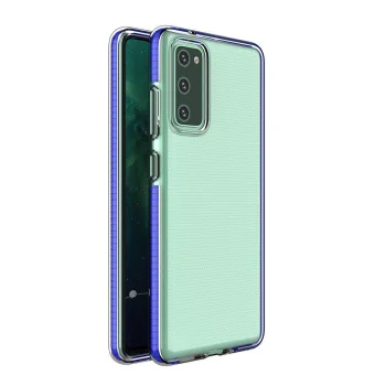 Phone Case for Samsung Galaxy A72 4G Spring Case, Clear with Dark Blue Frame