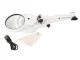 Large Desktop Jeweler Magnifier 12x 8x with 18 LED USB, White/Black
