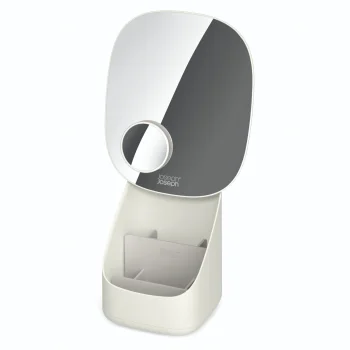 Joseph Joseph Viva Pedestal Mirror with Cosmetic Organiser, Beige
