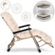 Sofotel ChillWell Beige Folding Garden Lounger with Cushion - Outdoor Relaxation Chair