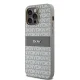 DKNY iPhone 14 Pro Max Case Leather Mono Stripe & Metal Logo, Beige