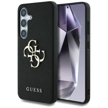 Guess Grained Big 4G Logo Case for Samsung Galaxy S25, Black