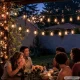 Solar LED Garden Garland with Lanterns, 20 LED, Black