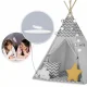 Nukido Tepee Tent with Lights for Kids, Gray
