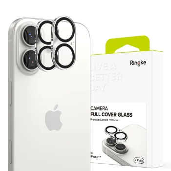 Ringke iPhone 17 Camera Full Cover Tempered Glass (2-pack), Black