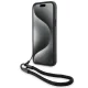 BMW iPhone 15 Plus / 14 Plus Case Signature Leather Wordmark Cord, Black