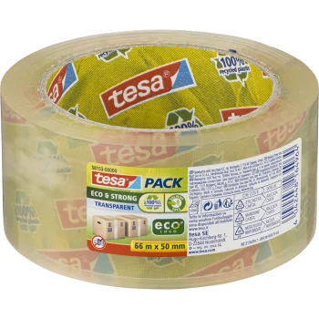 Tesa Tesapack Eco & Strong Packaging Tape 66m x 50mm, Transparent 58153