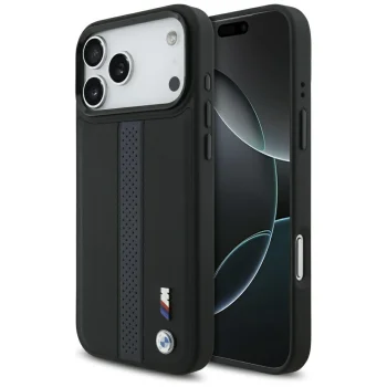 BMW iPhone 17 Pro Max Case M Perforated Stripe Logo MagSafe, Blue