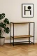 Industrial Console Table with 2 Shelves for Hallway, Black
