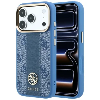 Guess 4G Stripe Round and Classic Logos MagSafe Case for iPhone 17 Pro / 18 Pro - Blue