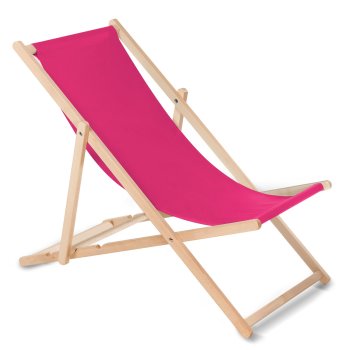 Greenblue GB183 Classic Beech Wood Deck Chair, Pink