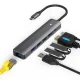 Extra Digital USB-C Adapter HDMI, LAN, 3x USB 3.0, PD 100W, Space Gray