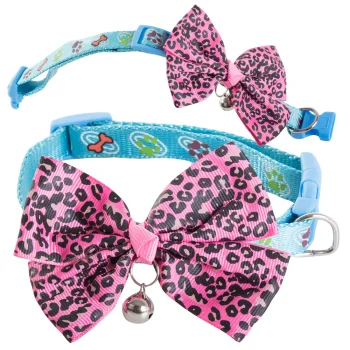 Adjustable Dog and Cat Collar with Bell and Bow