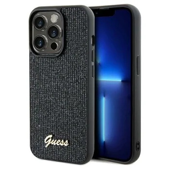 Guess iPhone 14 Pro Max Case Disco Metal Script, Black