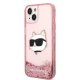 Karl Lagerfeld Glitter Choupette Head vāciņš iPhone 14 Plus / 15 Plus - rozā