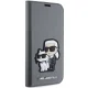 Karl Lagerfeld iPhone 14 Bookcase Saffiano Karl & Choupette, Silver