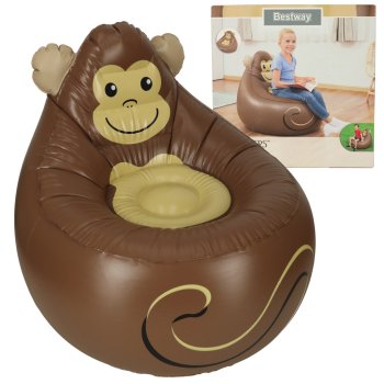 Indoor Outdoor Inflatable Bean Bag Chair Air Sofa, Monkey