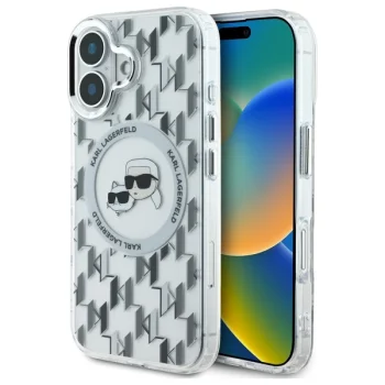 Karl Lagerfeld iPhone 16 Case IML Monogram Karl&Choupette, Transparent