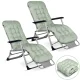 Sofotel Chillwell Folding Garden Sun Lounger with Cushion, Set of 2, Light Green