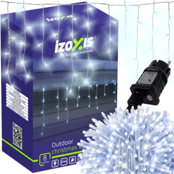 Izoxis 26711 Outdoor LED Icicle Lights, 300 LEDs 15m, Cool White