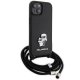 Чехол Karl Lagerfeld для iPhone 15 Crossbody Saffiano Metal Pin, черный